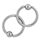 Maxbell 2pcs Captive Bead Closure 16g Nose Ear Helix Tragus Lip Ring Jewelry- Silver