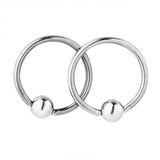 Maxbell Maxbell 1 Pairs Stainless Steel Nose Tragus Lip Captive Bead Hoop Ring Silver