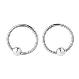 Maxbell Maxbell 1 Pairs Stainless Steel Nose Tragus Lip Captive Bead Hoop Ring Silver
