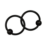 1 Pairs Stainless Steel Nose Tragus Lip Captive Bead Hoop Ring Black