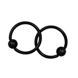 1 Pairs Stainless Steel Nose Tragus Lip Captive Bead Hoop Ring Black