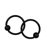 1 Pairs Stainless Steel Nose Tragus Lip Captive Bead Hoop Ring Black