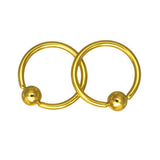 Maxbell Maxbell 1 Pairs Stainless Steel Nose Tragus Lip Captive Bead Hoop Ring Golden