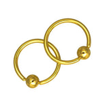 Maxbell Maxbell 1 Pairs Stainless Steel Nose Tragus Lip Captive Bead Hoop Ring Golden