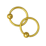 Maxbell Maxbell 1 Pairs Stainless Steel Nose Tragus Lip Captive Bead Hoop Ring Golden