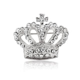 Boho Victoria King Queen Crown Crystal Brooch Pin Silver Wedding Xmas