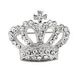 Maxbell 3xBoho Victoria King Queen Crown Crystal Brooch Pin Silver Wedding Xmas