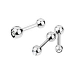 Maxbell 3 Size  Steel Bar Ring Stud Ball Clear Gem Tragus Body Piercing