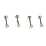 Maxbell 4pcs 316L Steel Zircon Cartilage Tragus Lip Earring Studs Body Piercing 16G