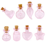 Maxbell 10pcs Pink Mini Glass Bottle Vials Bottle Pendant with Cork - Flat Bulb