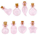 Maxbell Maxbell 10pcs Pink Mini Glass Bottle Vials Bottle Pendant with Cork - Flat Bulb