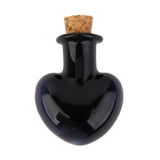 Maxbell 3x10 Glass Cork Bottles Heart Shape Jars Vial Wishing Bottle DIY Pendant Black