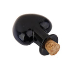 Maxbell 3x10 Glass Cork Bottles Heart Shape Jars Vial Wishing Bottle DIY Pendant Black