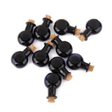 Maxbell 20 Black Mini Empty Flat Ball Bulb Glass Vial Jars Charm Message Bottles Pendant