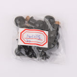 Maxbell 3x10pcs Mini Glass Cork Bottle Flat bulb Jars Vials Message Wish Bottle Black