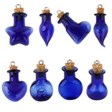 Maxbell 10pcs Glass Cork Bottles Vial Wishing Bottle DIY Pendant Charm - Flat Bulb