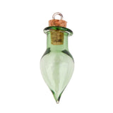 Maxbell 4x10 Glass Cork Tear Drop Jars Vial Wishing Bottles w/ Loop DIY Pendant Green