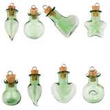 Maxbell 4x10 Glass Cork Tear Drop Jars Vial Wishing Bottles w/ Loop DIY Pendant Green