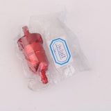 Maxbell Motorcycle Pit Dirt Bike ATV Quad Inline Fuel Gas Filter 1/4 inch 6mm Red