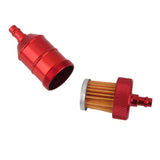 Maxbell Motorcycle Pit Dirt Bike ATV Quad Inline Fuel Gas Filter 1/4 inch 6mm Red