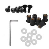 Maxbell 3x5mm Fairing Windscreen Screw Bolt Kit Windshield Mounting Nuts Black
