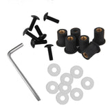 Maxbell 3x5mm Fairing Windscreen Screw Bolt Kit Windshield Mounting Nuts Black