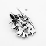 Maxbell Stainless Steel Death Reaper's Scythe Skull Pendant Necklace Men's Jewelry