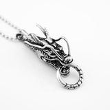 Maxbell Fashion Stainless Steel Dragon Head Pendant Necklace Biker Men's Jewelry