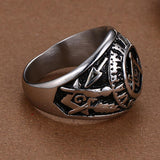 Maxbell Stainless Steel Men's Freemasonry Biker Masonic Mason Ring Silver US 12