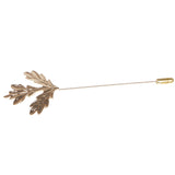 Men Women Maple Leaf Shaped Boutonniere Stick Brooch Pin Suit Shirt Clip Fashion Accessory Gold