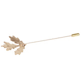 Men Women Maple Leaf Shaped Boutonniere Stick Brooch Pin Suit Shirt Clip Fashion Accessory Gold