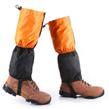 Maxbell 1 Pair Adult's Fleece Thermal Waterproof Snow Gaiters Cover -Orange Black