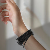 Maxbell 10x10pcs Women's silicone Rubber Elastic Bracelet Bangles Hair Ropes Black