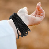 Maxbell 24x10pcs Women's silicone Rubber Elastic Bracelet Bangles Hair Ropes Black