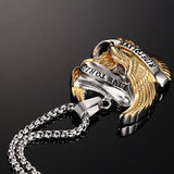 Maxbell 7xPunk Silver Gold Stainless Steel Eagle Pendant Necklace with 60cm Chain