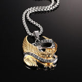 Maxbell 7xPunk Silver Gold Stainless Steel Eagle Pendant Necklace with 60cm Chain