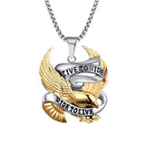 Maxbell 7xPunk Silver Gold Stainless Steel Eagle Pendant Necklace with 60cm Chain