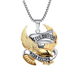 Maxbell 7xPunk Silver Gold Stainless Steel Eagle Pendant Necklace with 60cm Chain