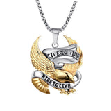 Maxbell 7xPunk Silver Gold Stainless Steel Eagle Pendant Necklace with 60cm Chain