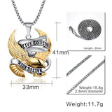 Maxbell 7xPunk Silver Gold Stainless Steel Eagle Pendant Necklace with 60cm Chain