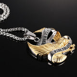 Maxbell 7xPunk Silver Gold Stainless Steel Eagle Pendant Necklace with 60cm Chain
