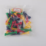 Maxbell 10x 50pcs Mixed Colors Plastic Graduated Golf Tees 40mm Golfer Accessories