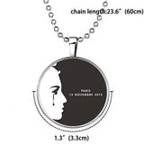 Maxbell Peaceful World Tears Glow in the Dark Pendant Necklace Stainless Steel Chain