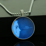 Maxbell Peaceful World Tears Glow in the Dark Pendant Necklace Stainless Steel Chain