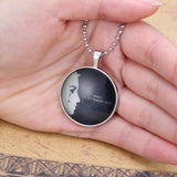 Maxbell Peaceful World Tears Glow in the Dark Pendant Necklace Stainless Steel Chain
