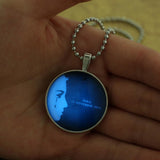Maxbell Peaceful World Tears Glow in the Dark Pendant Necklace Stainless Steel Chain