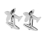 Maxbell 5xMens Shirt Cufflinks Business Suit Airplane Shape Cuff Links Wedding Silver
