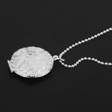 Maxbell 2xVintage 925 Silver Plated Hollow Round Locket Pendant Necklace Jewelry Gift