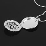 Maxbell 2xVintage 925 Silver Plated Hollow Round Locket Pendant Necklace Jewelry Gift