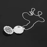 Maxbell 2xVintage 925 Silver Plated Hollow Round Locket Pendant Necklace Jewelry Gift